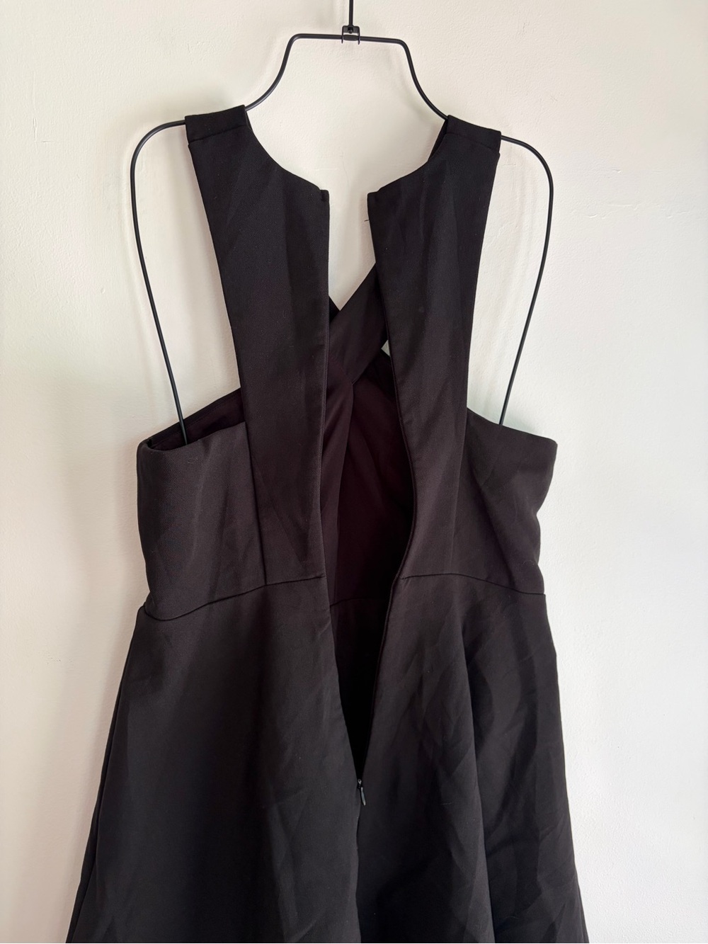 Lulu's Cross Front Sleeveless Little Black Flare Mini Dress Size S - Picture 4 of 6